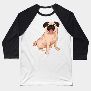 Pug Cartoon Baseball T-Shirt